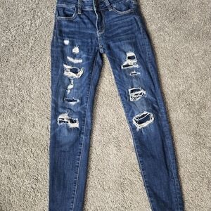 American Eagle Outfitters Ripped Blue Jeggings